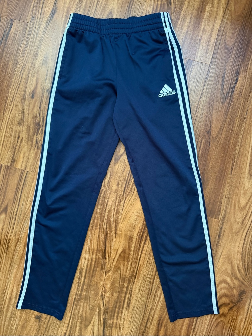adidas Navy Joggers with White Side Stripes